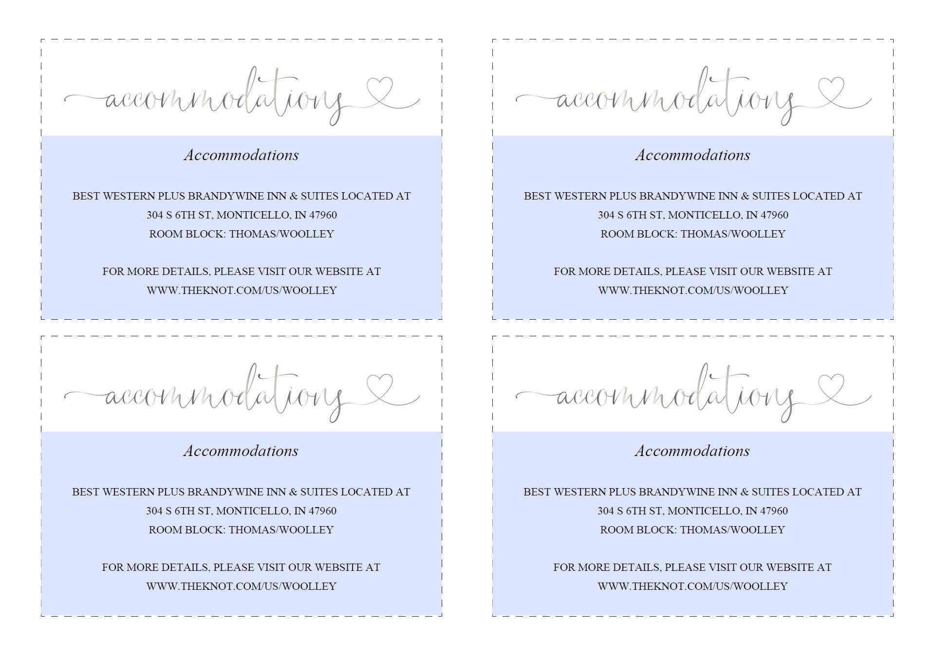 Wedding Details Card Template, Instant Download, Information Card, Wedding Info Card, Accommodations Card, Directions Card, Silver - Heather - SAVVY PAPER CO