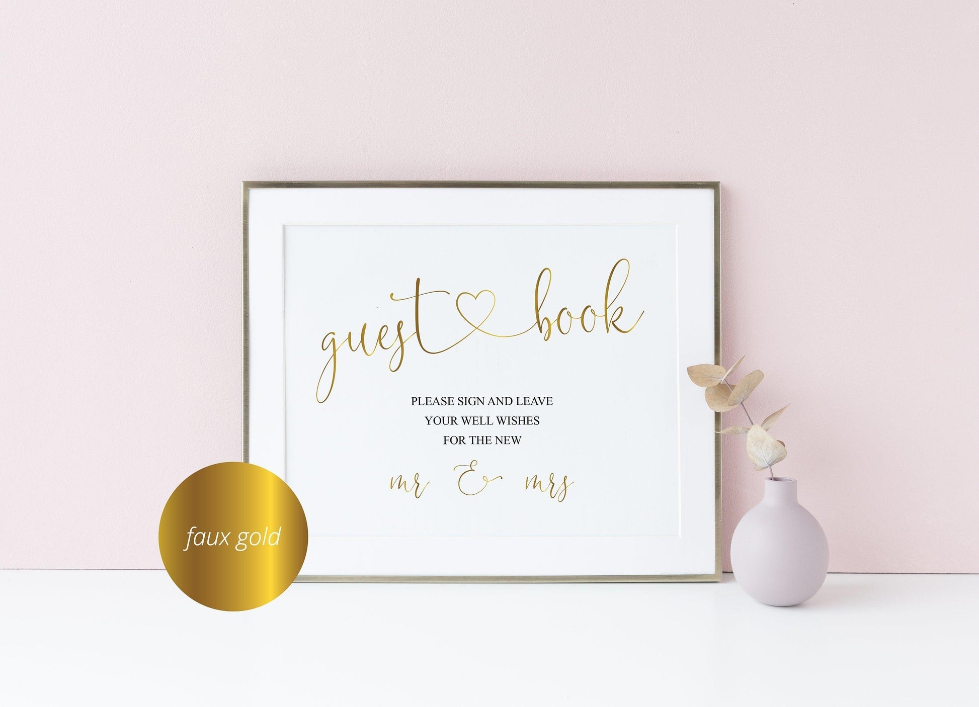 Wedding Guestbook Sign, Please Sign Our Guest Book, Gold,Instant Download,Wedding Signage,Wedding Decor, Printable Reception Sign -Heather - SAVVY PAPER CO
