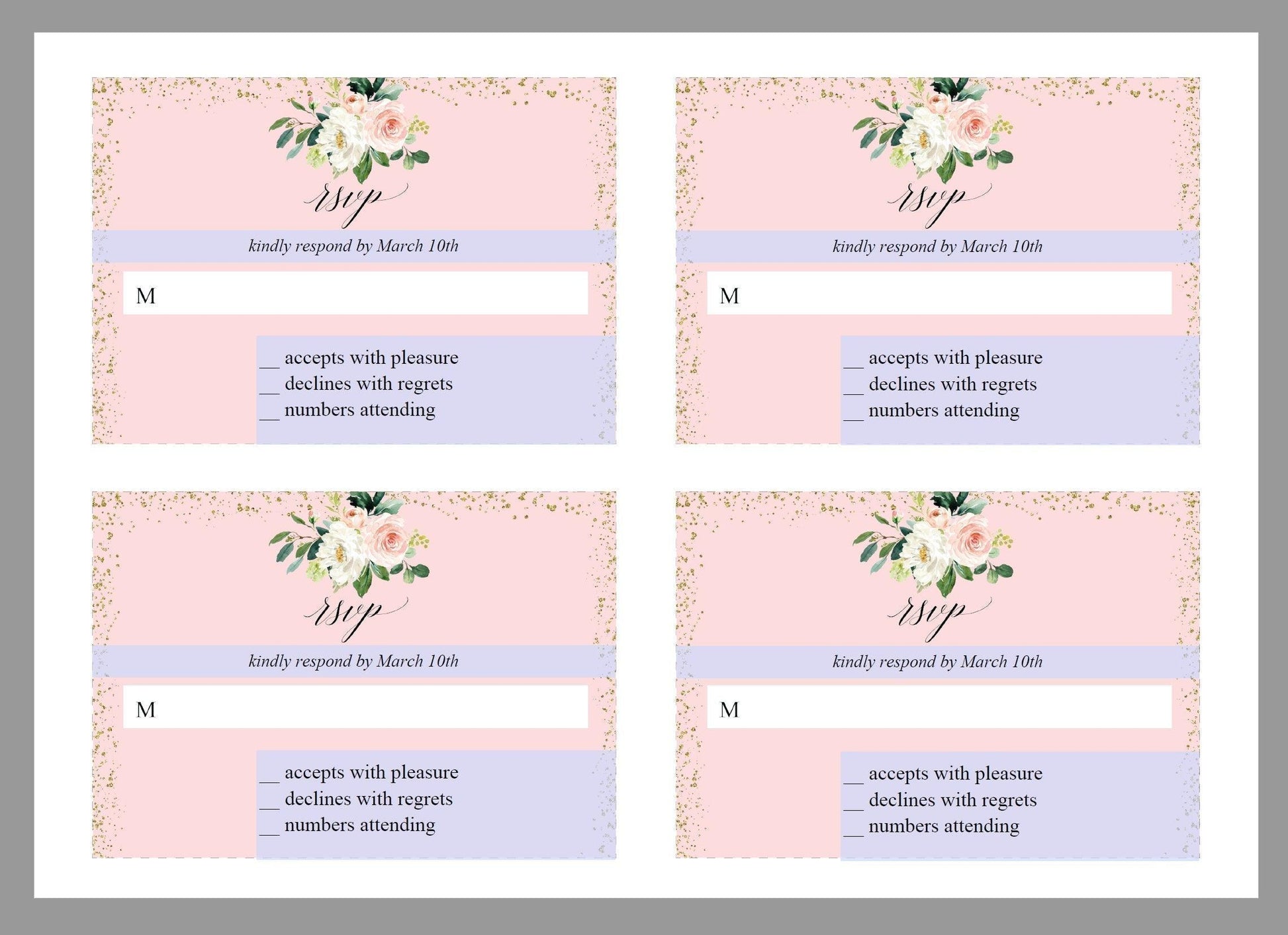 Wedding Invitation Template, Printable Wedding Invitation, Gold Wedding, Instant Download, Editable Invitation,Floral, Blush Gold - Eloise - SAVVY PAPER CO