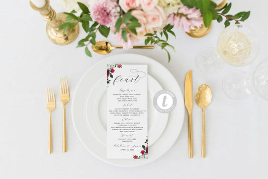Wedding Menu Printable, Wedding Menu Template, Christmas Wedding Menu, Printable Menu Card, Instant Download Editable Templett - Ada - SAVVY PAPER CO