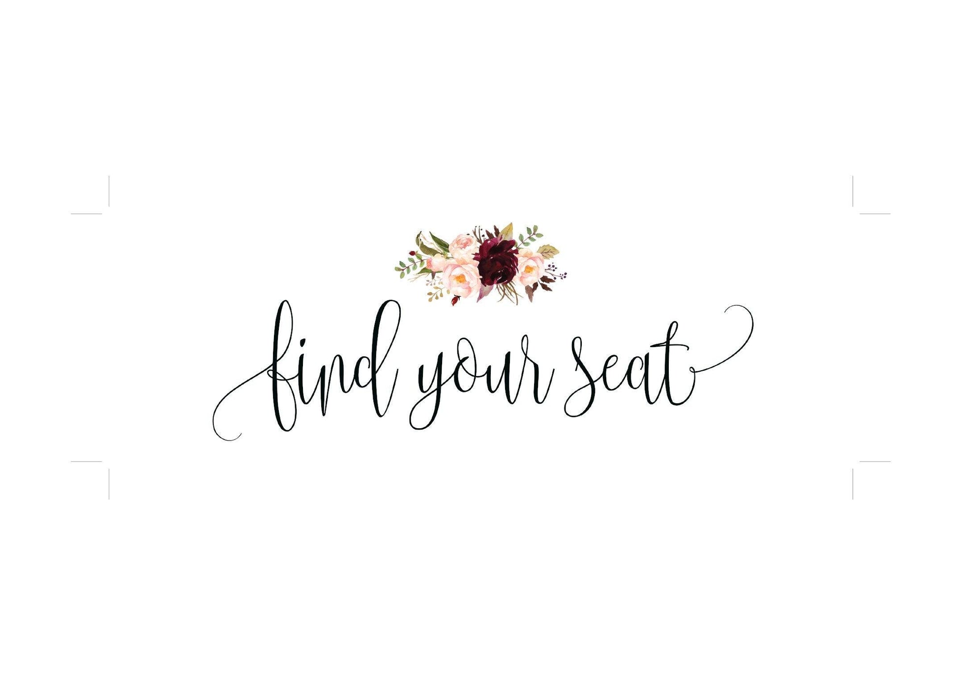 Wedding Seating Chart Template, Printable Floral Burgundy Seating Sign, Seating Cards, Editable Text INSTANT DOWNLOAD -KATHERINE - SAVVY PAPER CO