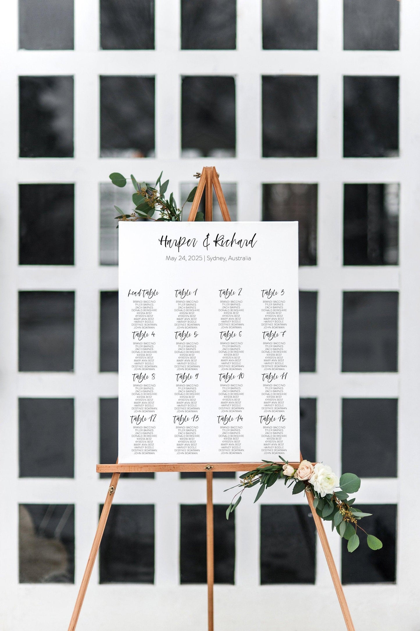 Wedding Seating Chart Template Printable Seating Sign Editable Text INSTANT DOWNLOAD - Eileen - SAVVY PAPER CO