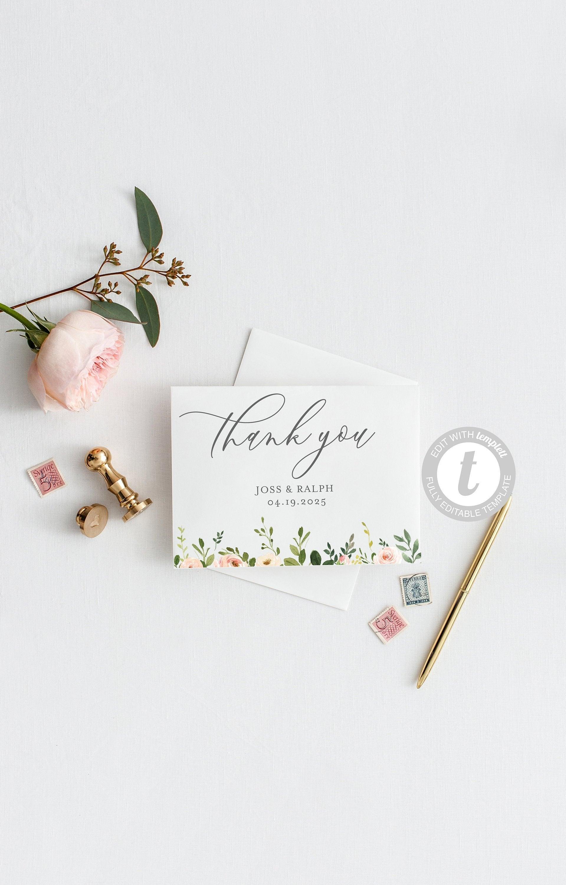 Wedding Thank You Card, Instant Download, Thank you Cards, Printable Thank You, Greenery Wedding - JESS - SAVVY PAPER CO