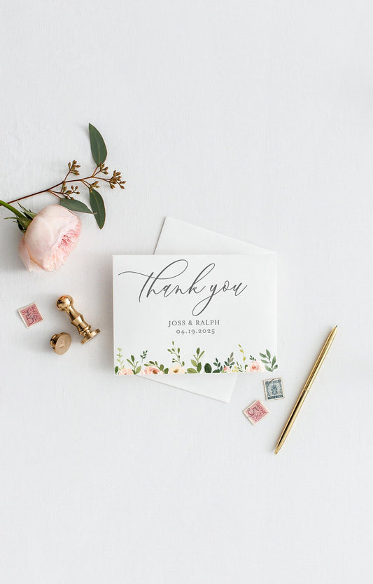 Wedding Thank You Card, Instant Download, Thank you Cards, Printable Thank You, Greenery Wedding - JESS - SAVVY PAPER CO