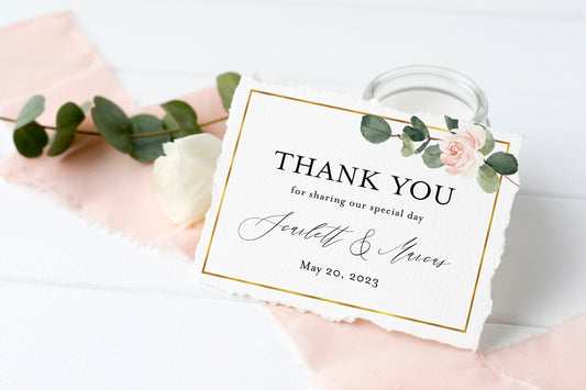 Wedding Thank You Card, Instant Download, Thank you Cards, Printable Thank You, Wedding Cards, Calligraphy - Scarlett - SAVVY PAPER CO