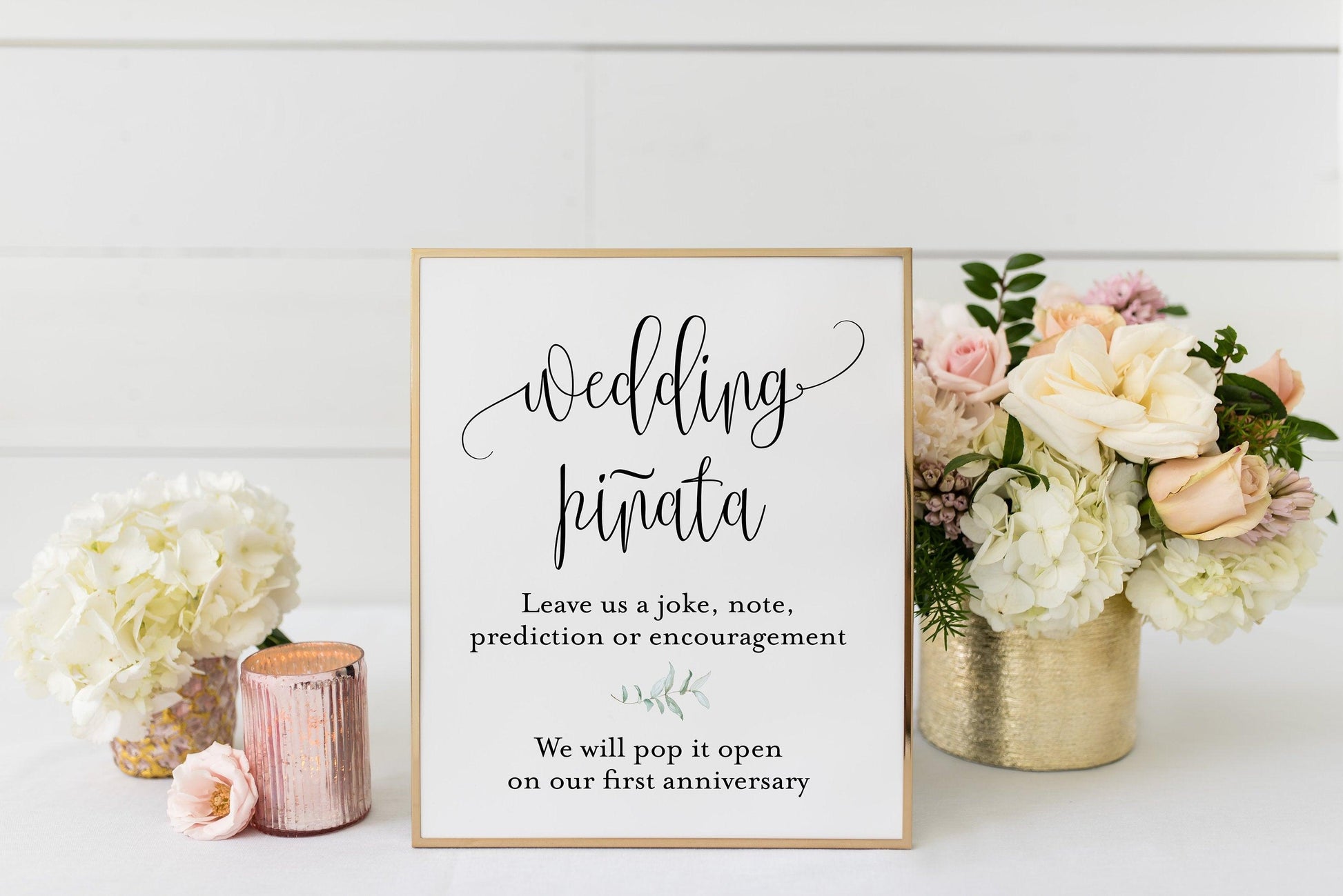 Wedding pinata sign guest book sign Pinata Wedding guest book sign printable Greenery wedding signs - Melissa - SAVVY PAPER CO