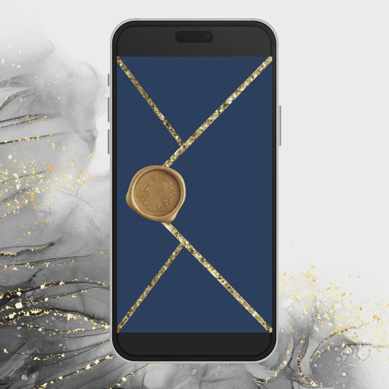 Navy Wedding Video Invitation, Personalized Digital animated invite, Custom Glitter Video evite, Electronic paperless invitations