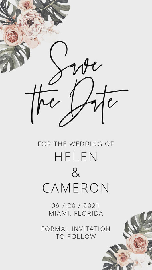 Download immediato Boho Save the date Video Evite, invito elettronico, invito video di nozze, invito animato