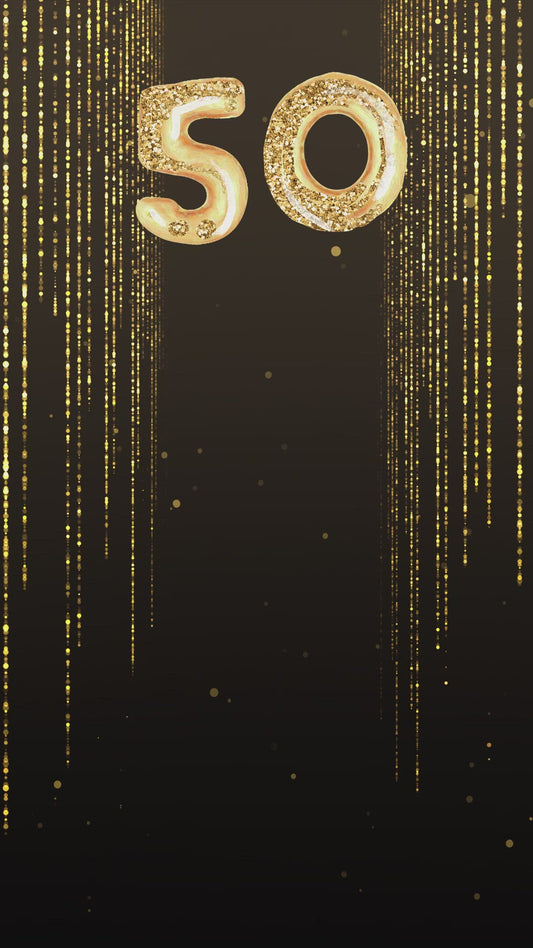 Animated Glitter Birthday Invitation, Video bday Invite, Gold Glitter Curtain, E-invitation