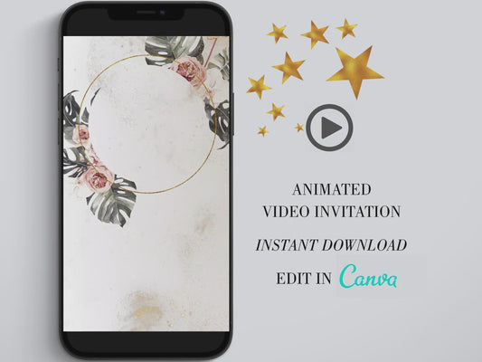 Digital Electronic Text Message, Custom Wedding Invite, Personalized Video Evite, Wedding Video Invitation, Wedding Animated Card